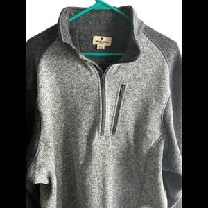 Woolrich‎ Fleece Sweater 1/4 Zip Pullover Size XXL Gray 100% Polyester Knit